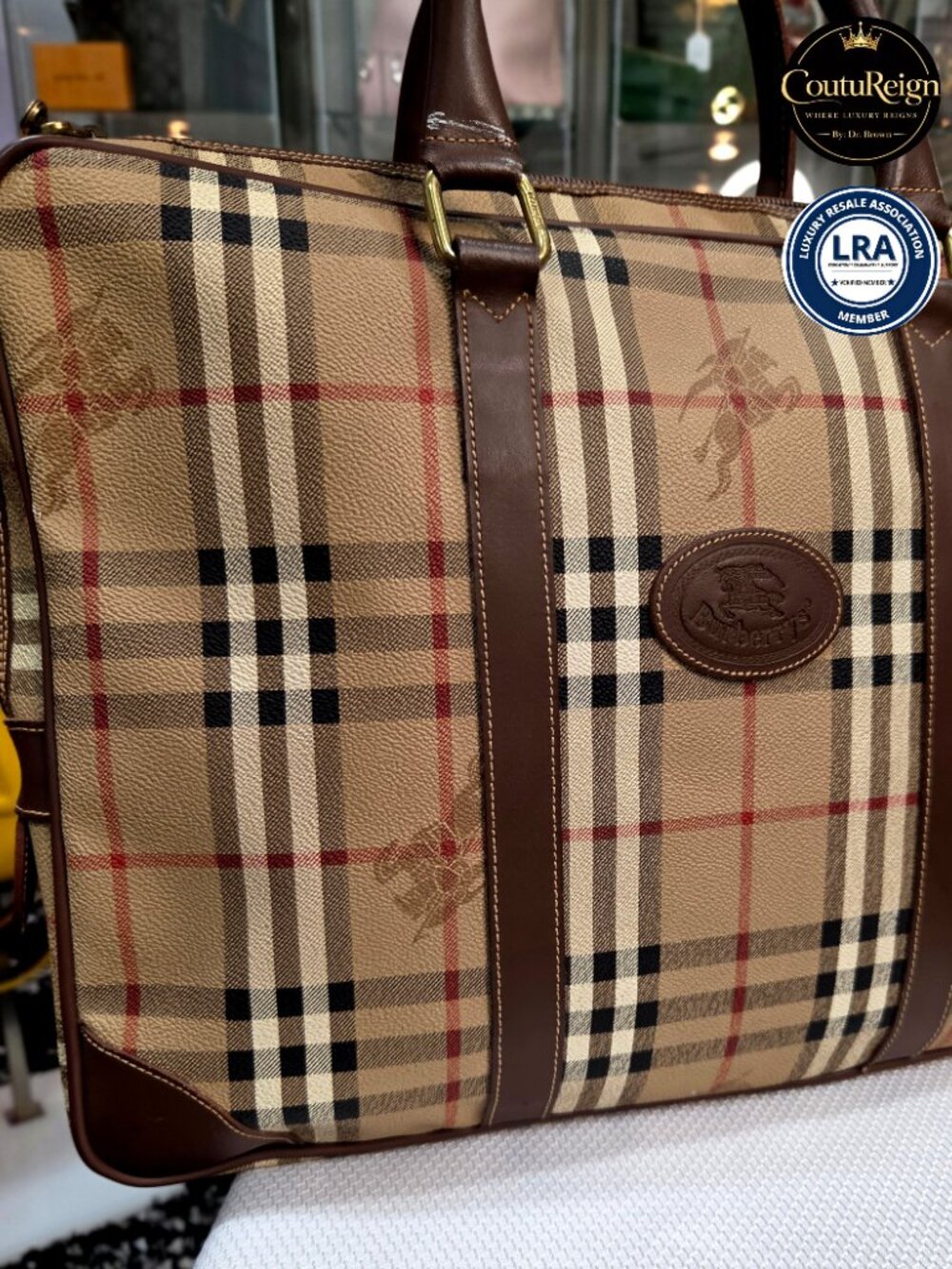 Burberry Haymarket Check Boston Bag